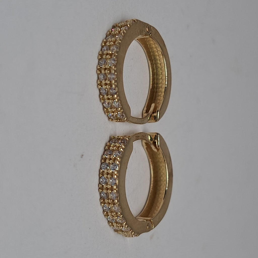 ARETES HUGGIES C CIRCONIA 14K 1.7 GR (NUEVO)
