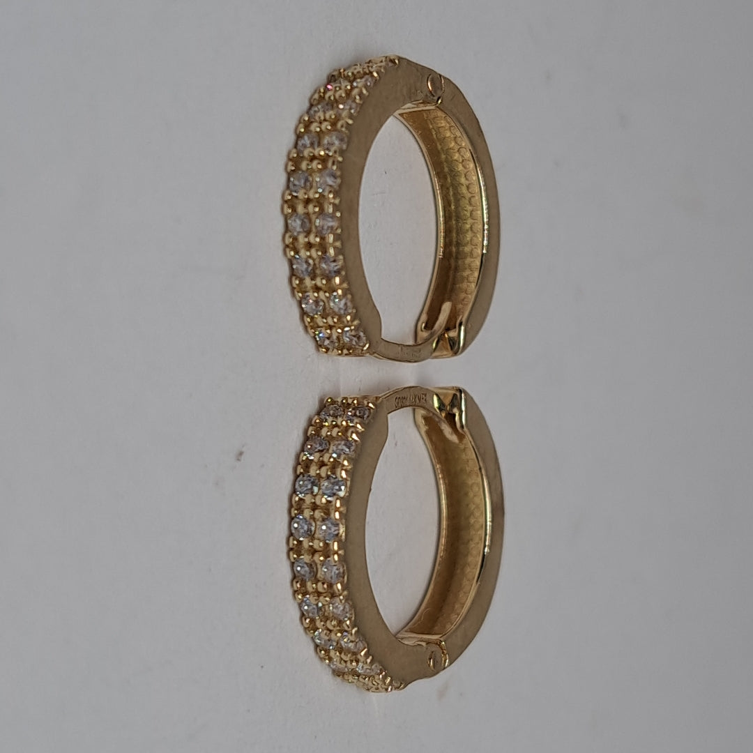 ARETES HUGGIES C CIRCONIA 14K 1.7 GR (NUEVO)