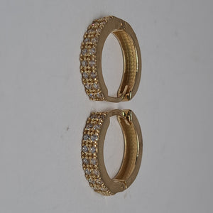 ARETES HUGGIES C CIRCONIA 14K 1.7 GR (NUEVO)