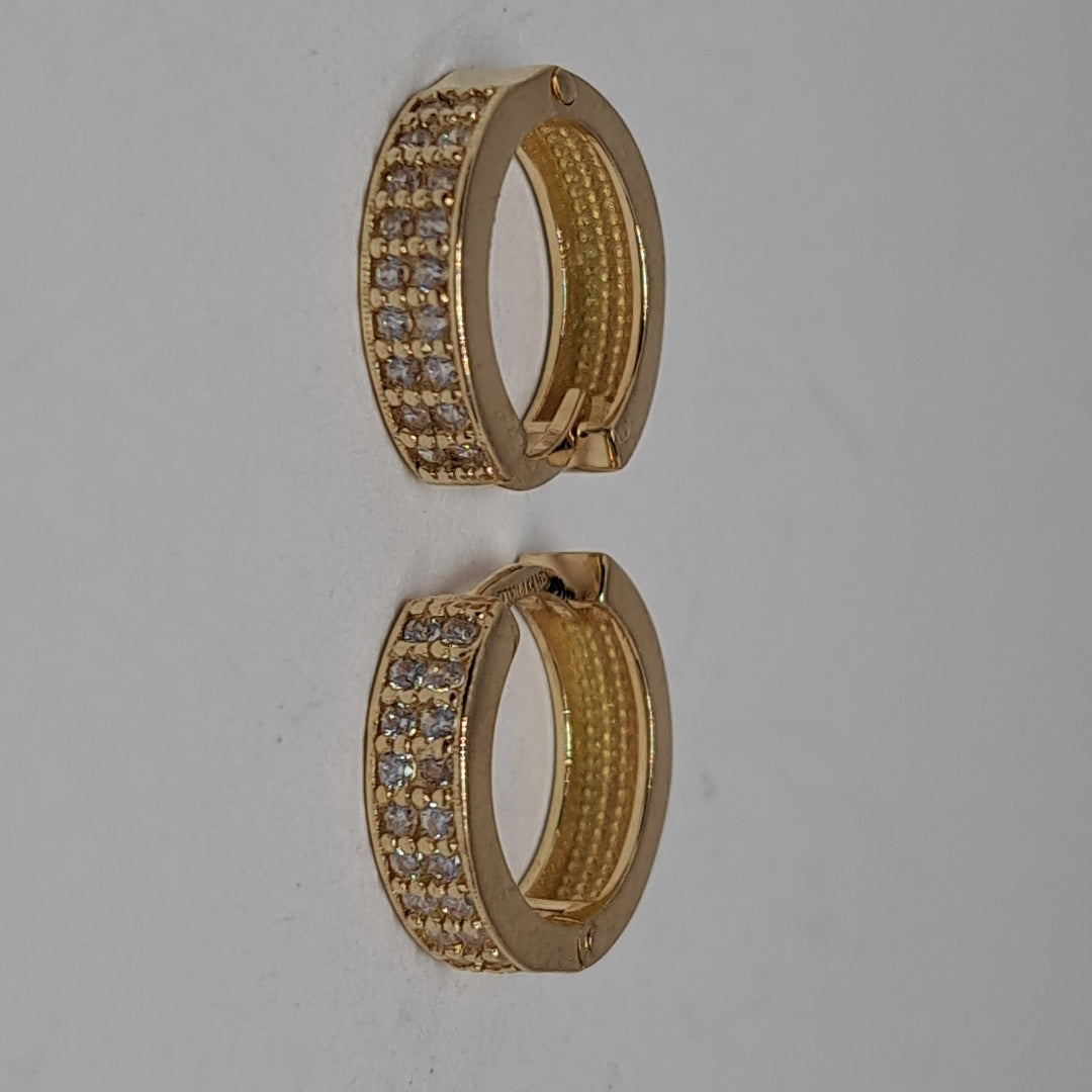 ARETES HUGGIES C CIRCONIAS 14K 2.2 GR (NUEVO)