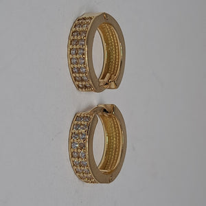 ARETES HUGGIES C CIRCONIAS 14K 2.2 GR (NUEVO)