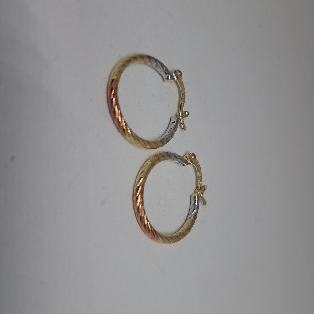 ARETES TEJIDO ARRACADAS TZL COMBINADAS 14K 1.8 GR (NUEVO)