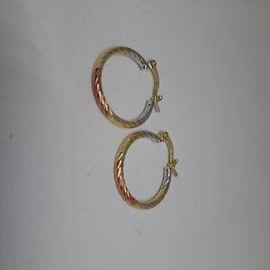 ARETES TEJIDO ARRACADAS TZL COMBINADAS 14K 1.8 GR (NUEVO)