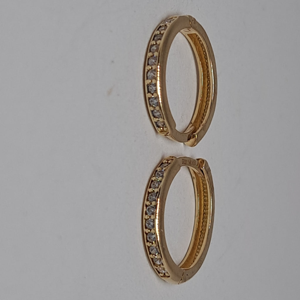 ARETES ARRACADA C CIRCONIAS 14K 1.6 GR (NUEVO)