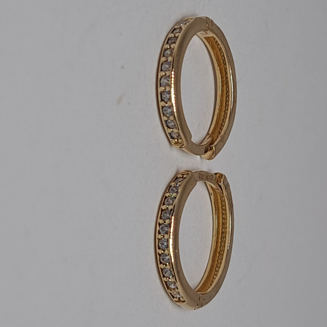 ARETES ARRACADA C CIRCONIAS 14K 1.6 GR (NUEVO)