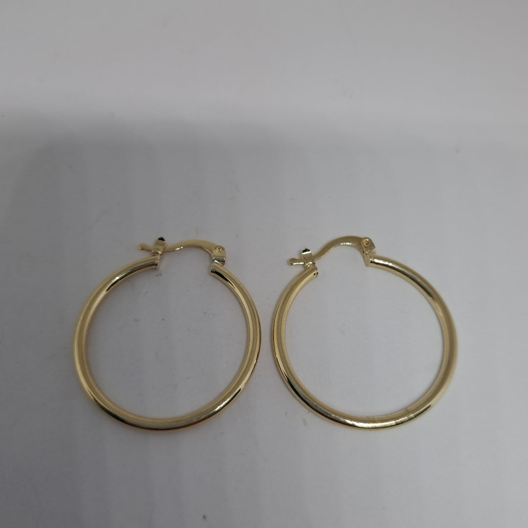 ARETES TEJIDO ARRACADAS LISAS 14K 1.5 GR (NUEVO)