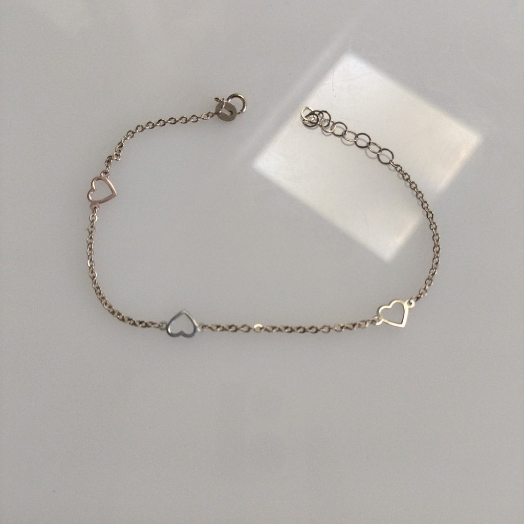 PULSERA ESPECIAL CON CORAZONES 10K 18 CM 1.2 GR (NUEVO)