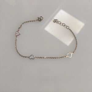 PULSERA ESPECIAL CON CORAZONES 10K 18 CM 1.2 GR (NUEVO)