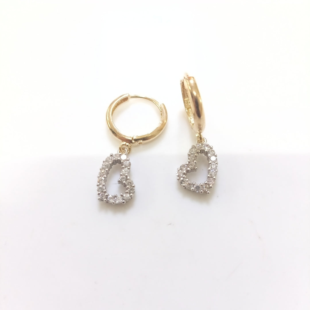 ARETES PAR ORO COMBINADO 14 K 1,90 GRMS (SEMINUEVO)