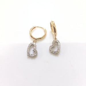 ARETES PAR ORO COMBINADO 14 K 1,90 GRMS (SEMINUEVO)