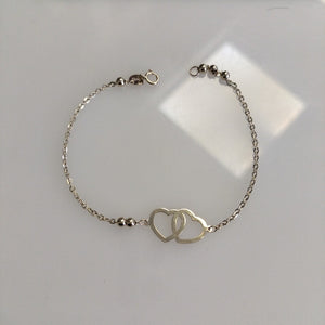 PULSERA TEJIDO ESPECIAL C CORAZONES 14K 18 CM 1.7 GR (NUEVO)