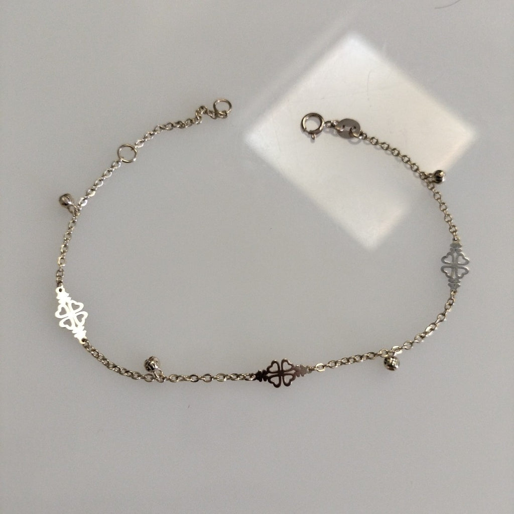 PULSERA ESPECIAL CON TREBOL 14K 18 CM 1.8 GR (NUEVO)