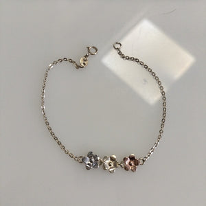 PULSERA TEJIDO ESPECIAL FIG FLORES 14K 18 CM 2 GR (NUEVO)