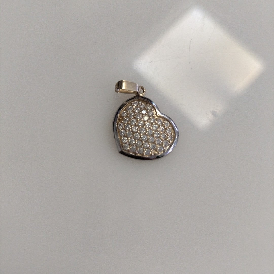 DIJE CORAZON CON CIRCONIAS 14K 1.8 GR (NUEVO)