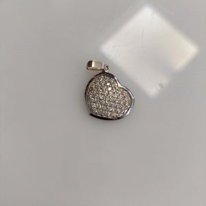 DIJE CORAZON CON CIRCONIAS 14K 1.8 GR (NUEVO)