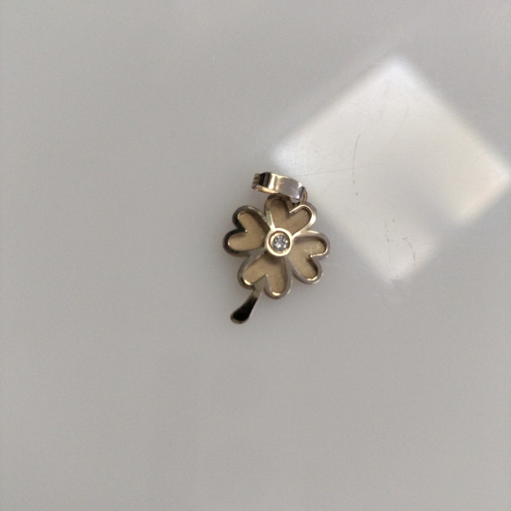 DIJE FIG TREBOL C CIRCONIA 14K 0.8 GR (NUEVO)