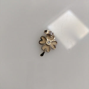 DIJE FIG TREBOL C CIRCONIA 14K 0.8 GR (NUEVO)