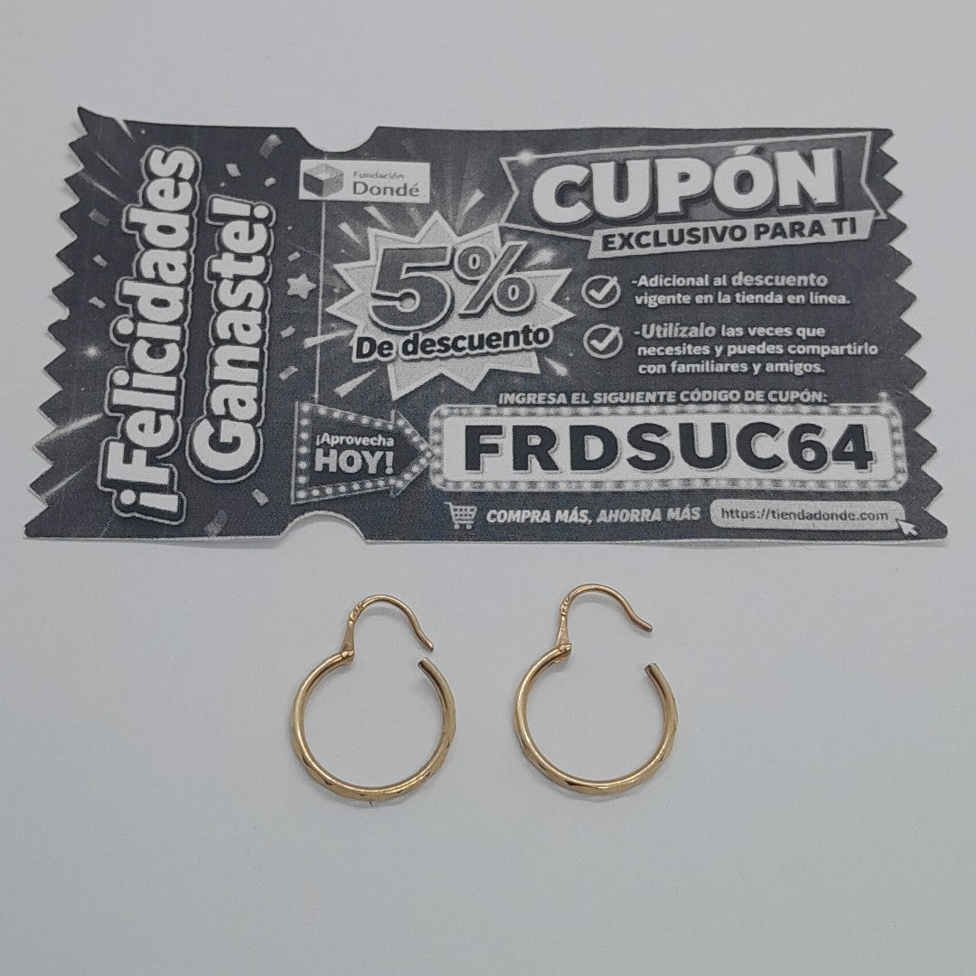 ARRACADAS PAR ORO 14 K 1.2 GRMS (SEMINUEVO)
