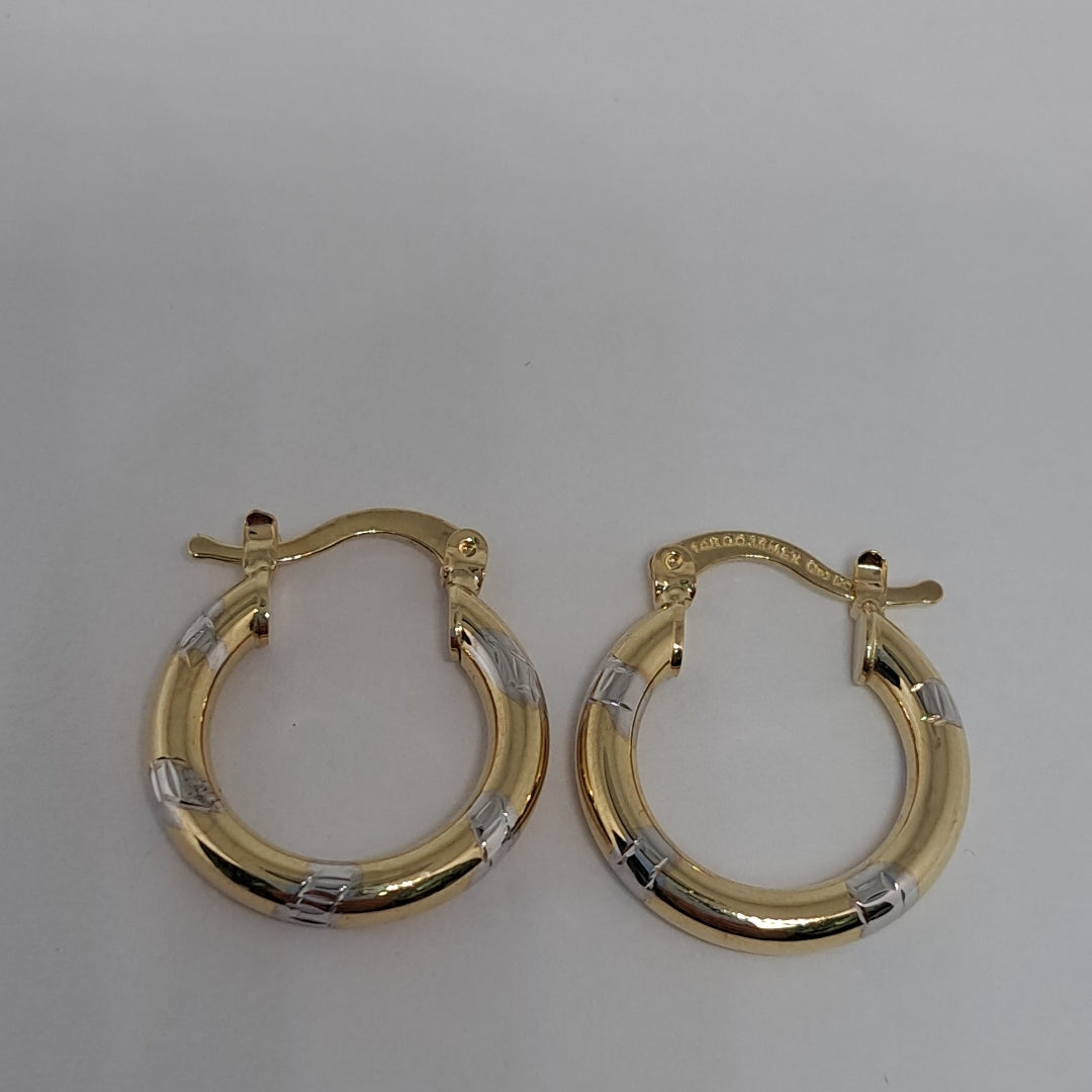 ARETES ARRACADAS COMBINADAS 14K 1.7 GR (NUEVO)