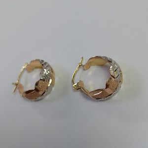 ARETES PAR ORO COMBINADO 14 K 2.7 GRMS (SEMINUEVO)