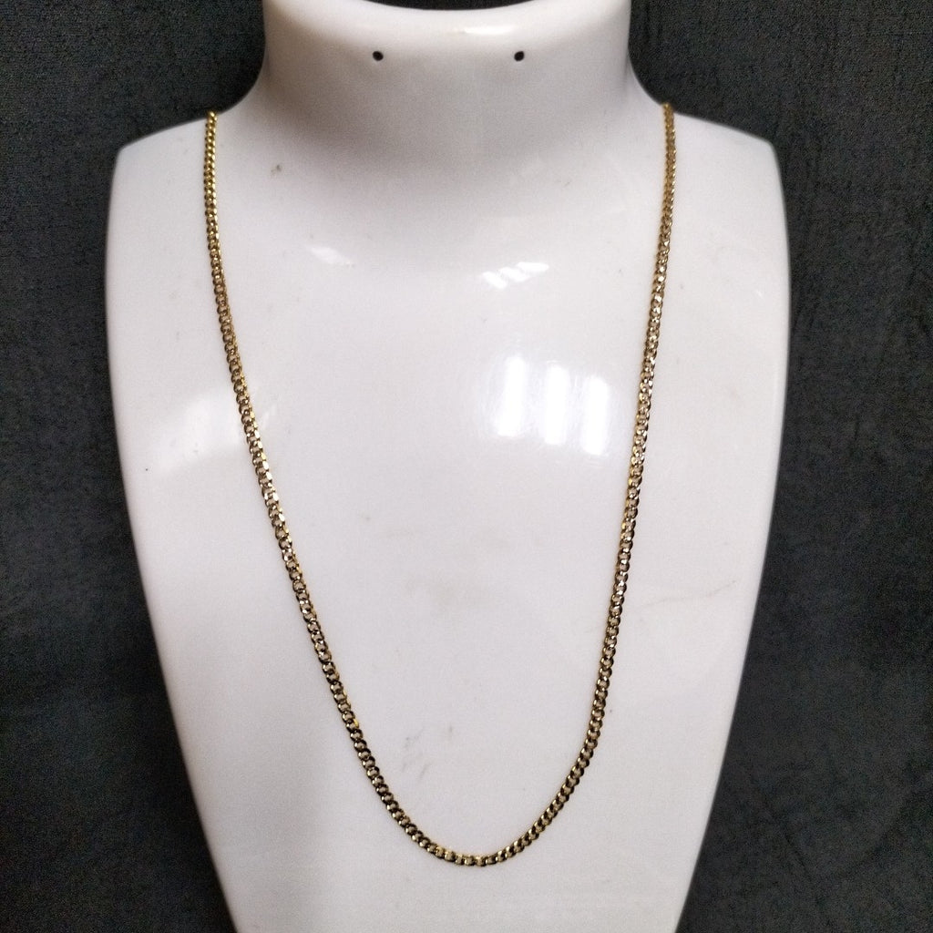 CADENAS BARBADA DIAMANTADA ORO 14K 55 CM 5.8 GR (NUEVO)