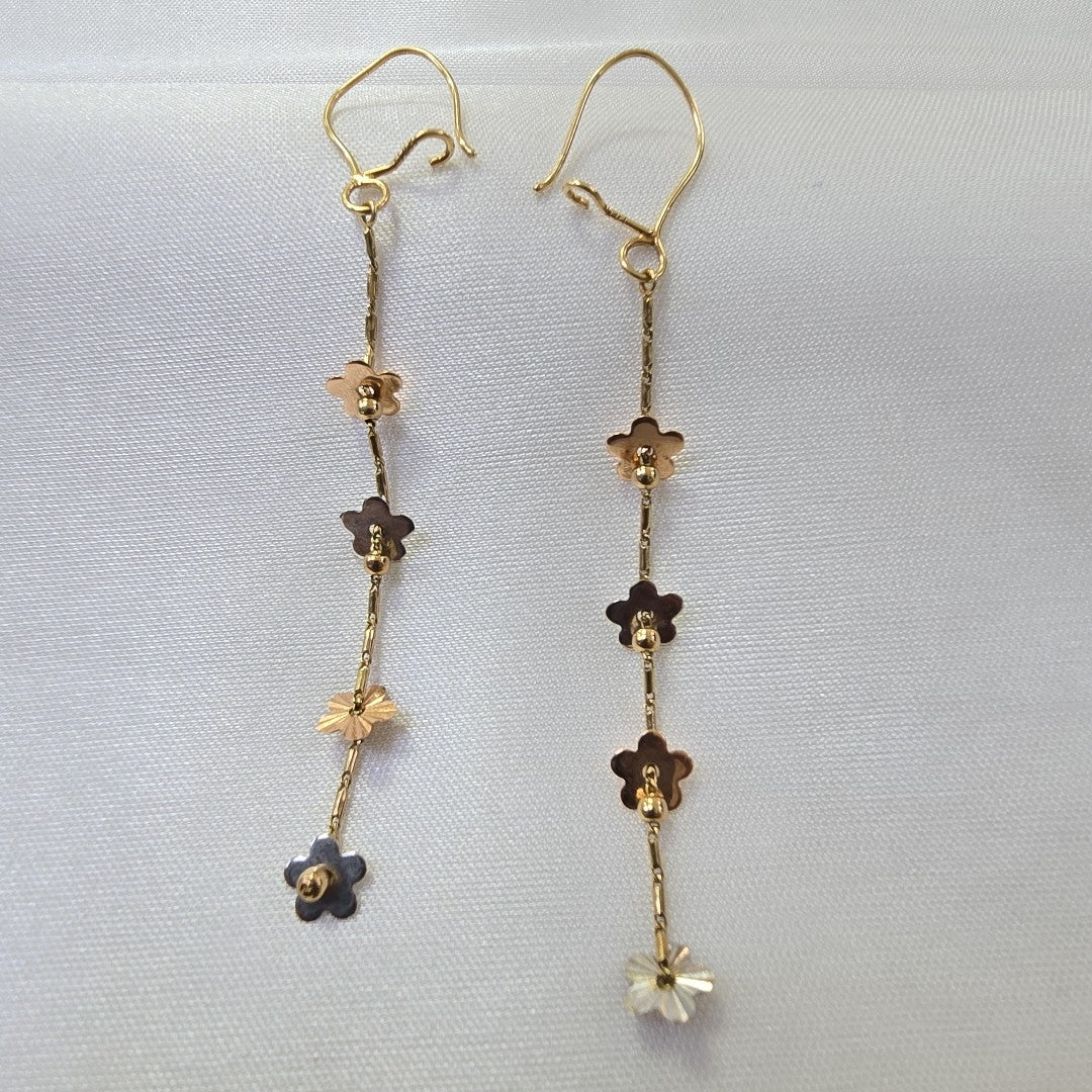 ARETES PAR ORO COMBINADO 14 K 1,40 GRMS (SEMINUEVO)