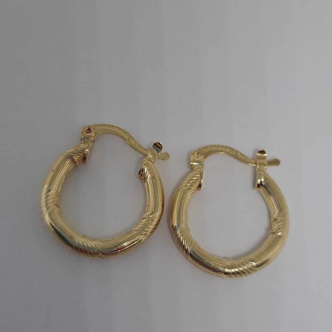 ARETES TEJIDO ARRACADAS CON DISEÑO 14K 2.6 GR (NUEVO)