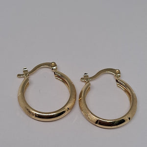 ARETES TEJIDO ARRACADA SATINADA 14K 2.5 GR (NUEVO)