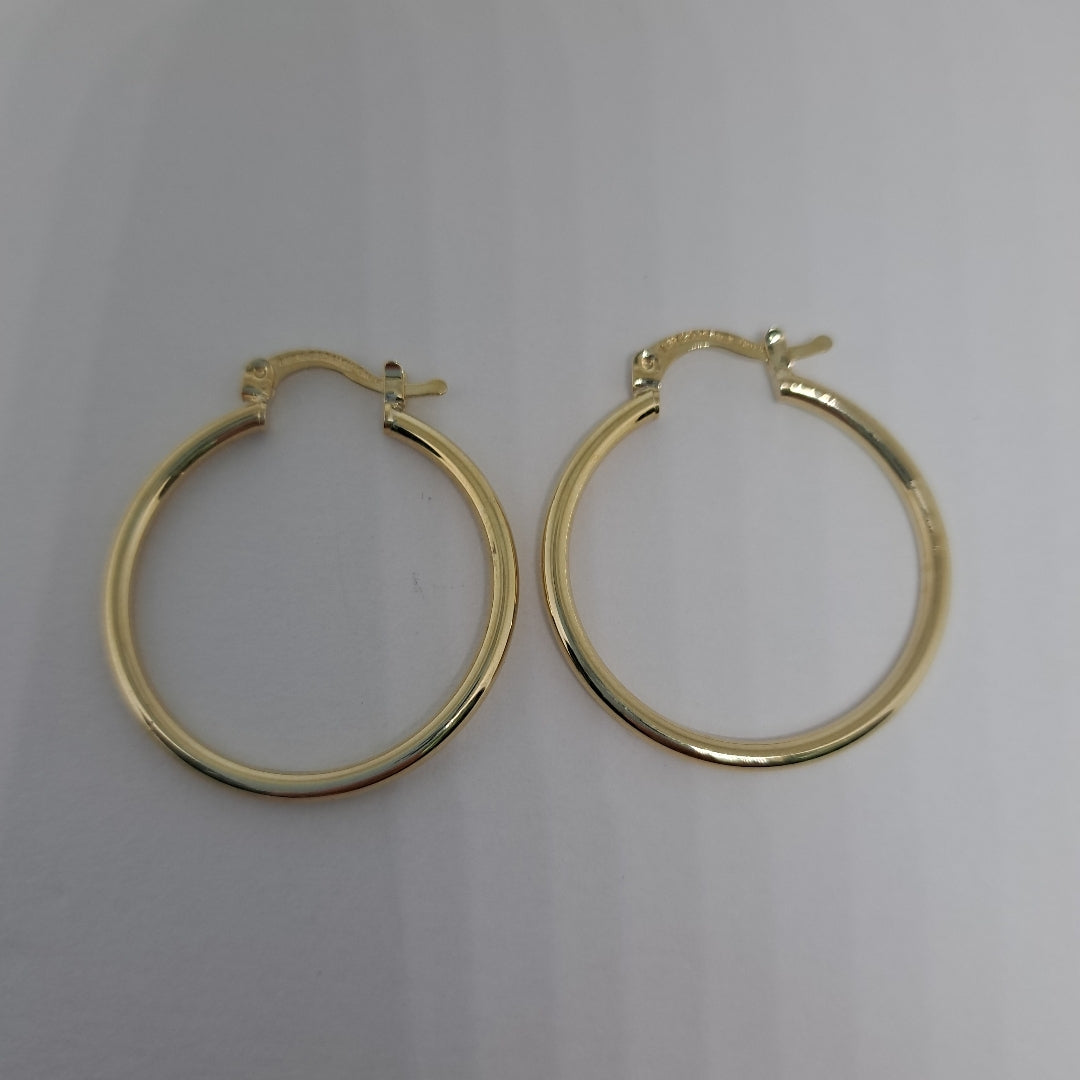 ARETES TEJIDO ARRACADAS LISAS 14K 1.5 GR (NUEVO)