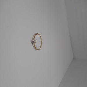 ANILLO ANILLITO CORAZON C CIRCONIA 14K 7 TALLA 0.9 GR (NUEVO)