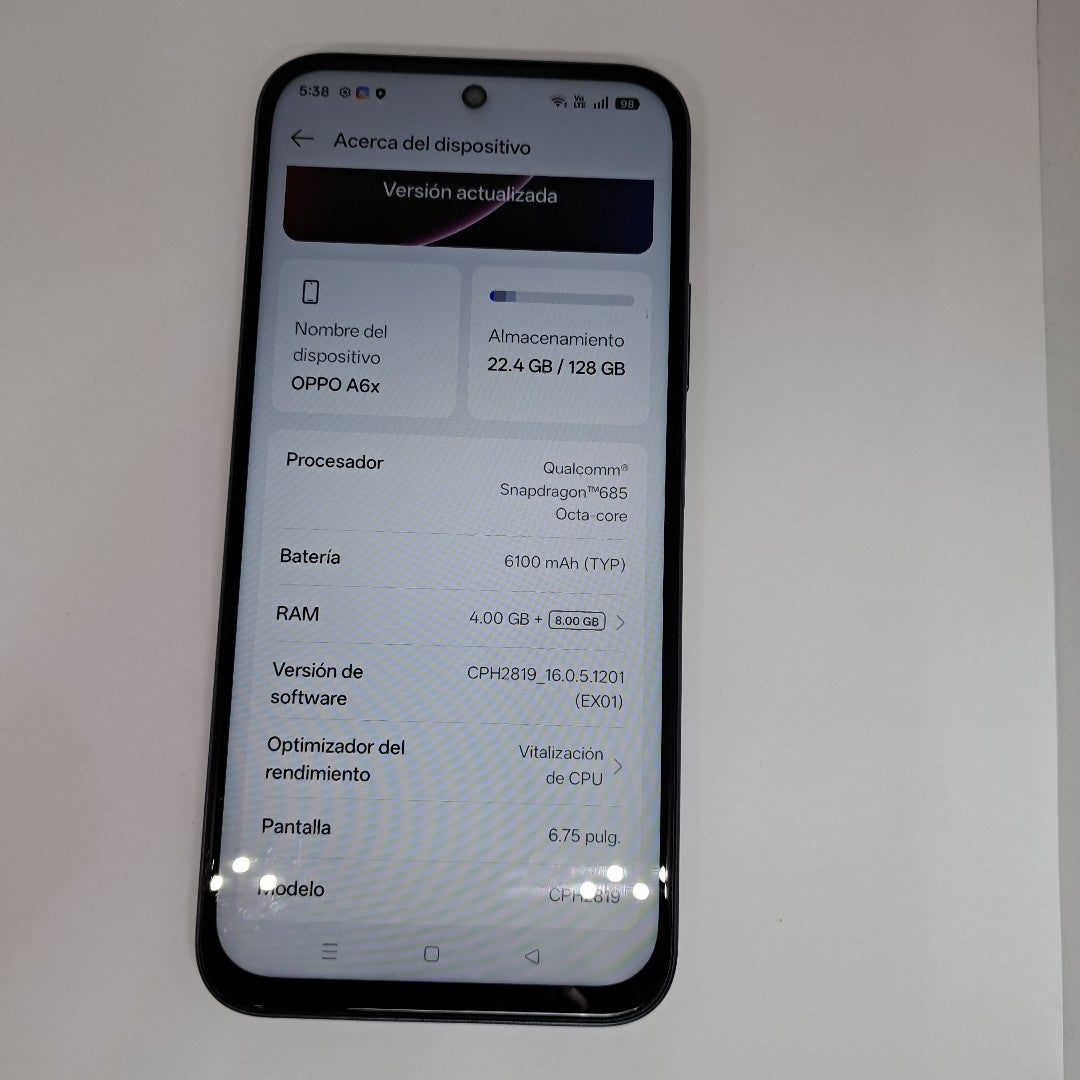 CELULAR OPPO A6X CPH2819 (2025) 128 GB 4 GB RAM (SEMINUEVO)