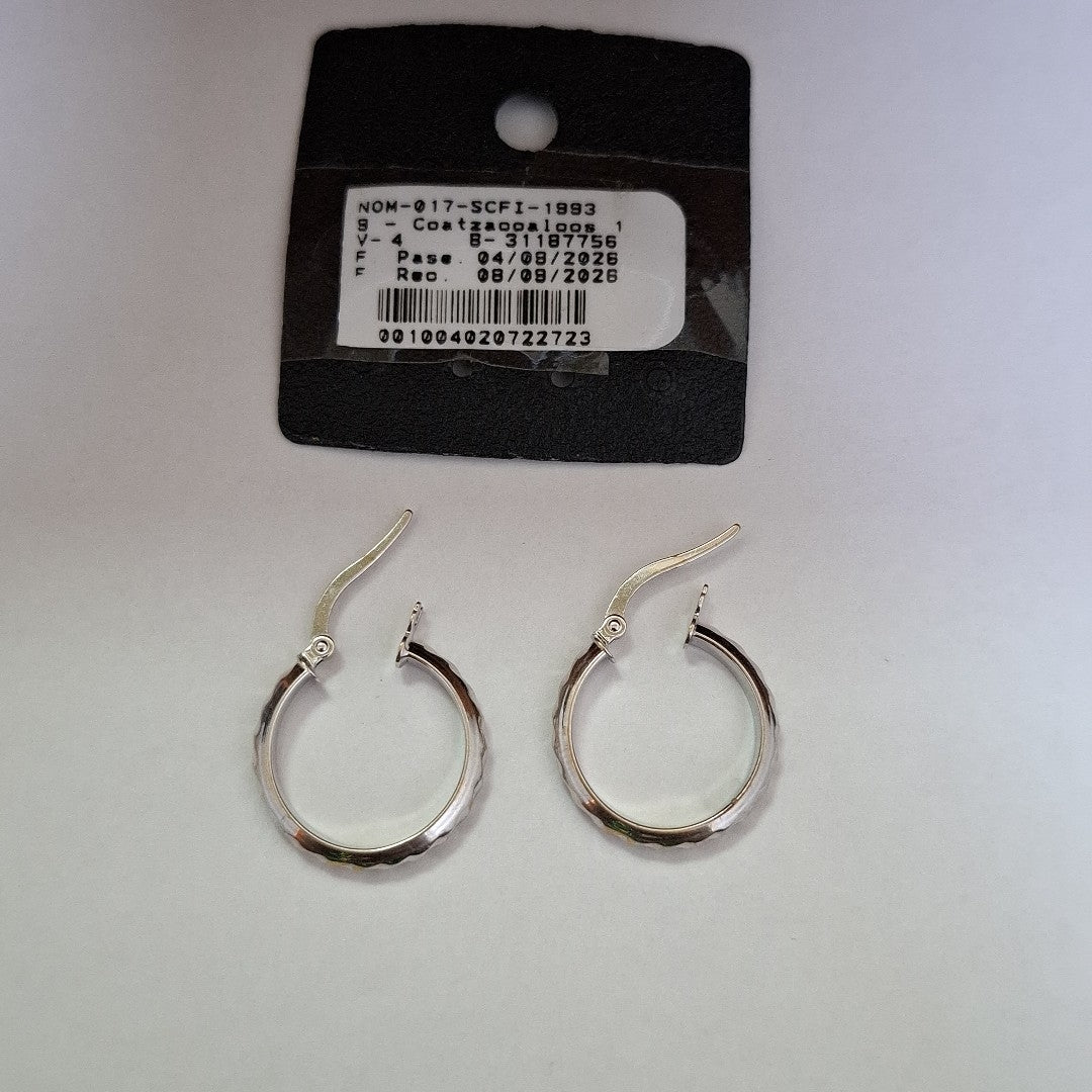 ARRACADAS PAR ORO BLANCO 14 K 1.3 GRMS (SEMINUEVO)
