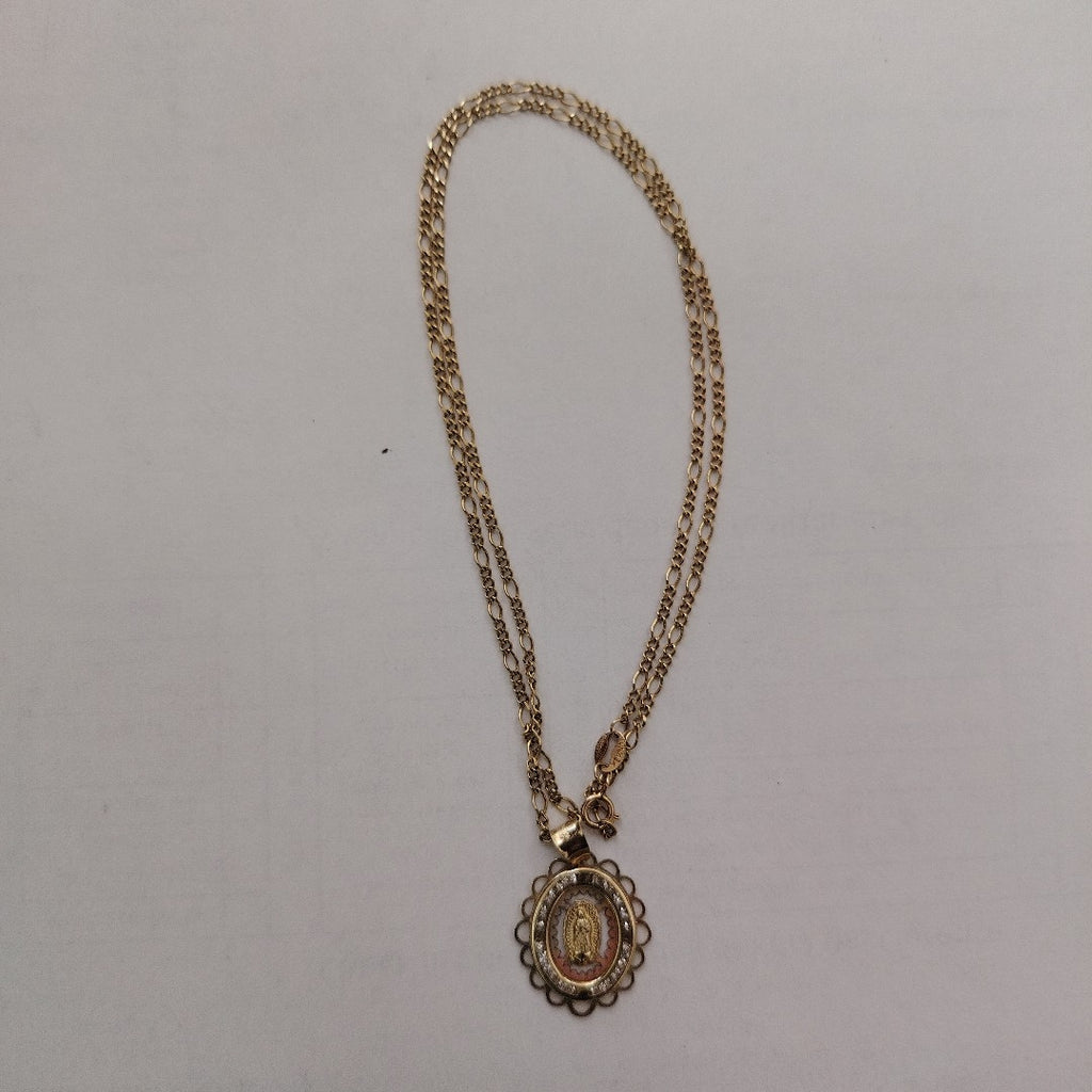 CADENA, MEDALLA RELIGIOSA ORO 10 K 3.2 GRMS (SEMINUEVO)