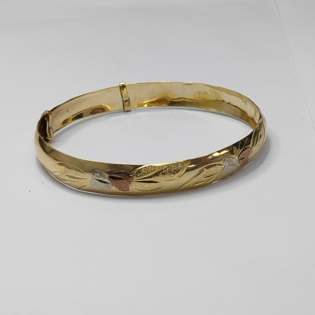 PULSERA RIGIDA ORO, RODIADO 14 K 8.2 GRMS (SEMINUEVO)