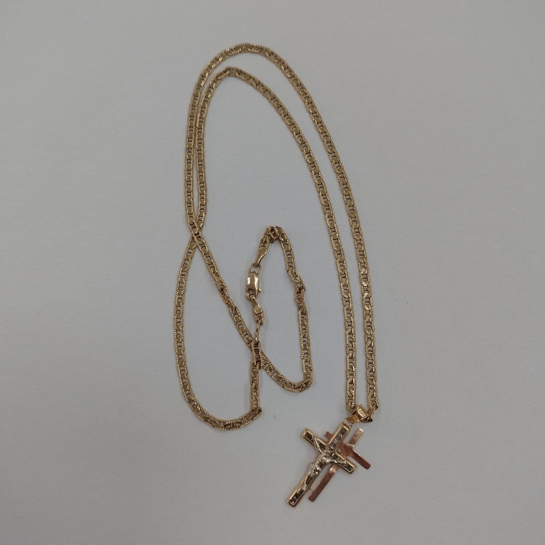 CADENA, CRUCIFIJO ORO 10 K 8.5 GRMS (SEMINUEVO)