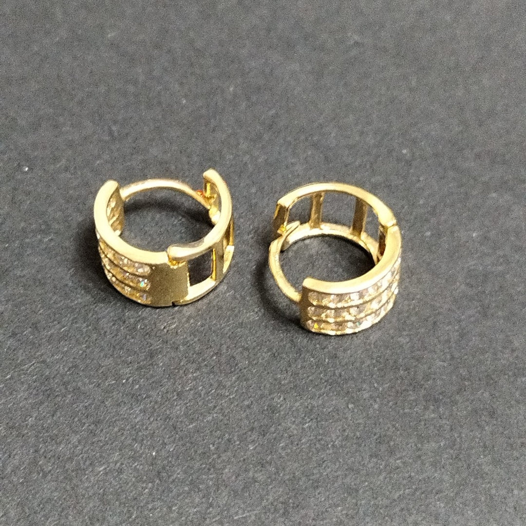 ARETES HUGGIES C CIRCONIA 14K 2.2 GR (NUEVO)