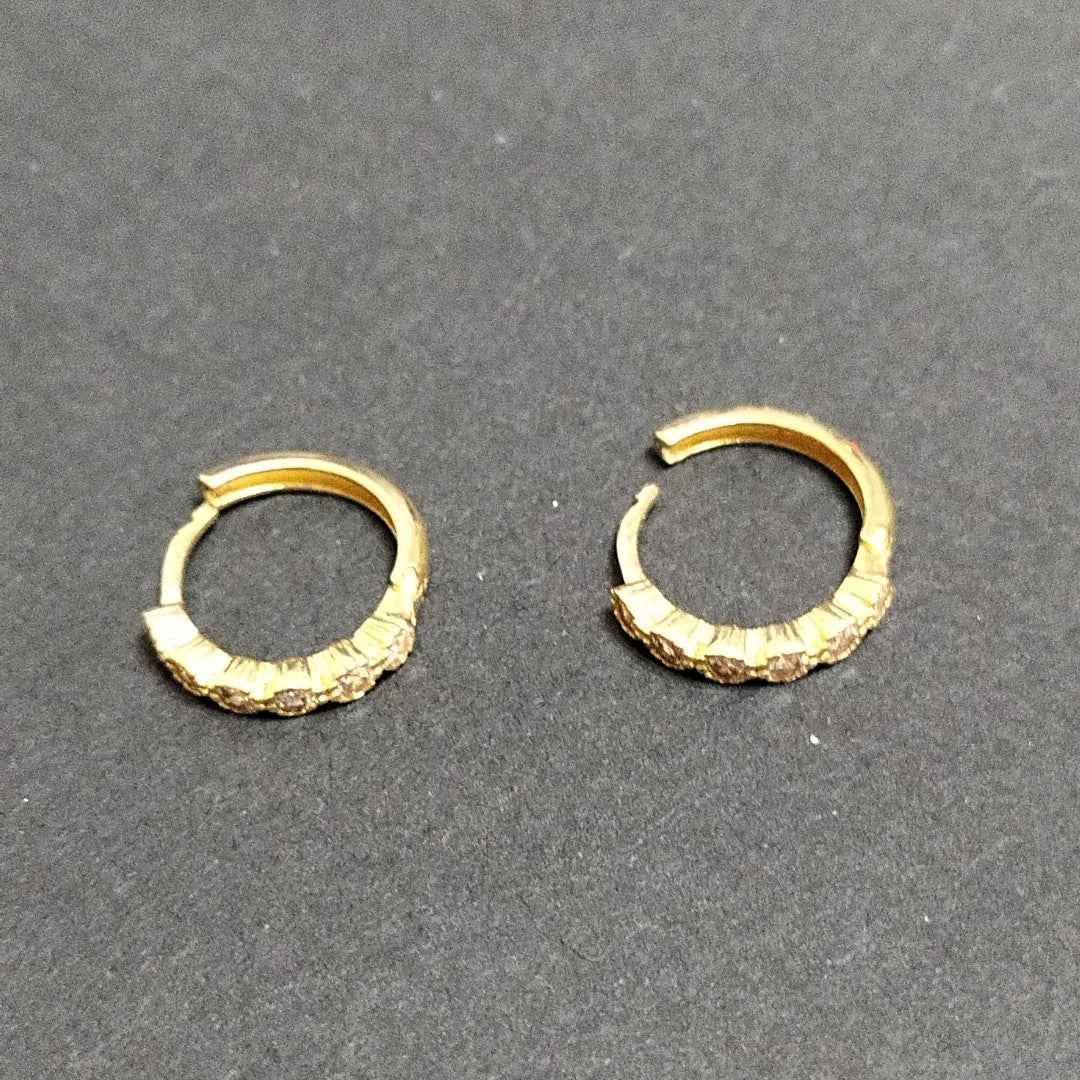 ARETES ARRACADA C CIRCONIAS 14K 2 GR (NUEVO)