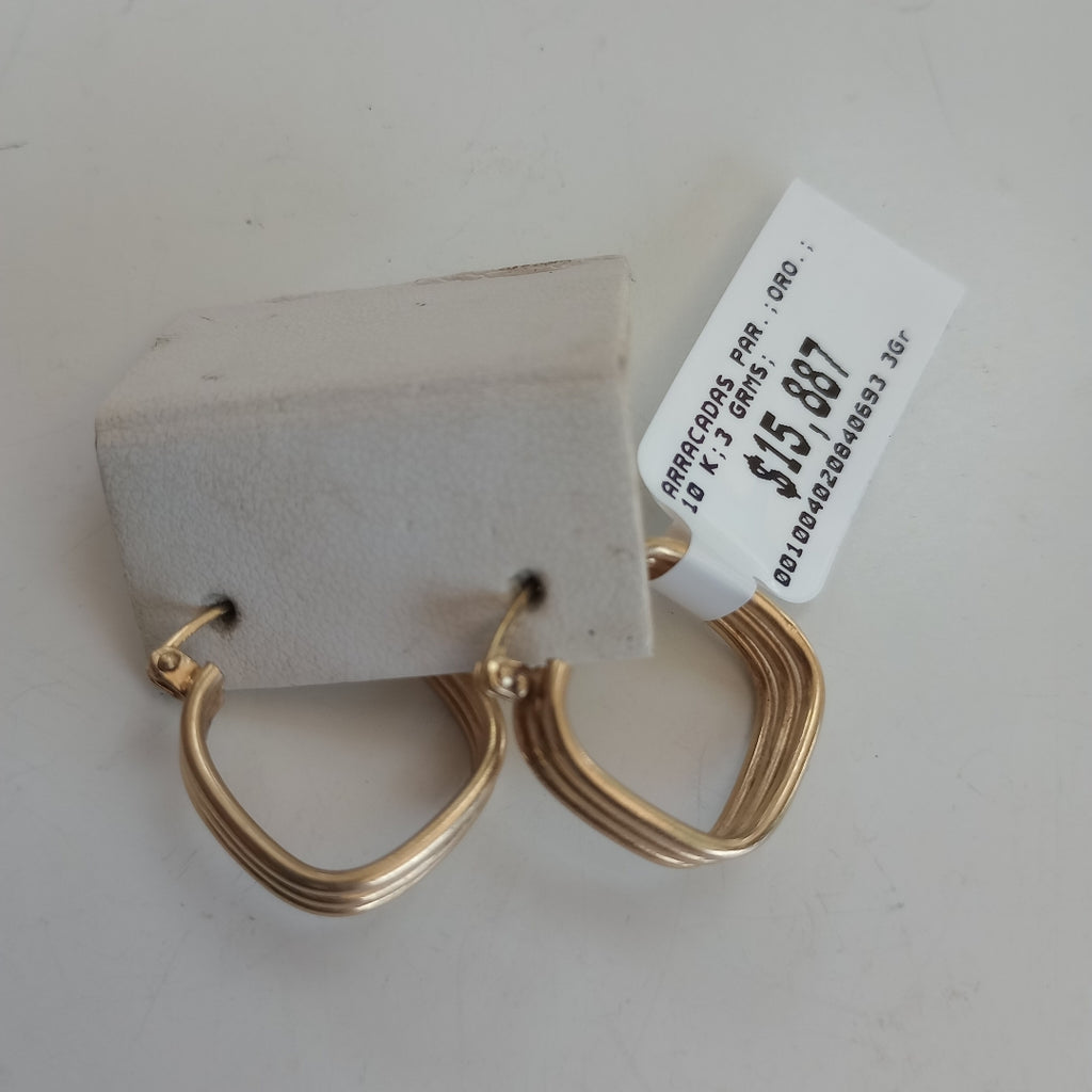 ARRACADAS PAR ORO 10 K 3 GRMS (SEMINUEVO)