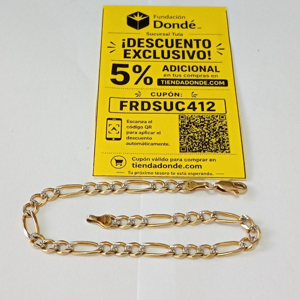 PULSERA ORO COMBINADO 14 K 7.6 GRMS (SEMINUEVO)