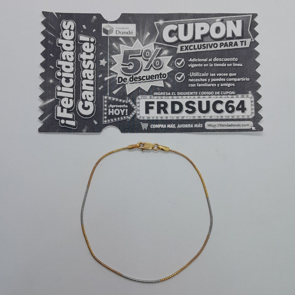 PULSERA ORO COMBINADO 14 K 1,80 GRMS (SEMINUEVO)