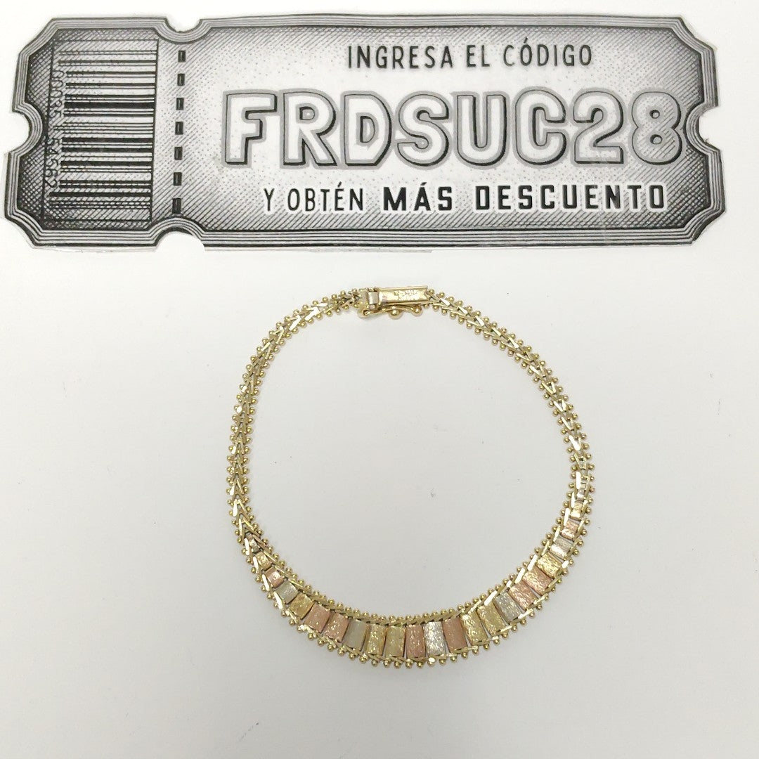 PULSERA ORO COMBINADO 14 K 8.8 GRMS (SEMINUEVO)