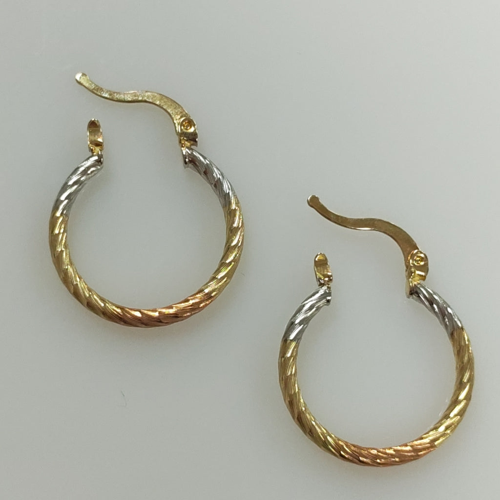 ARETES TEJIDO ARRACADAS TZL COMBINADAS 14K 1.8 GR (NUEVO)