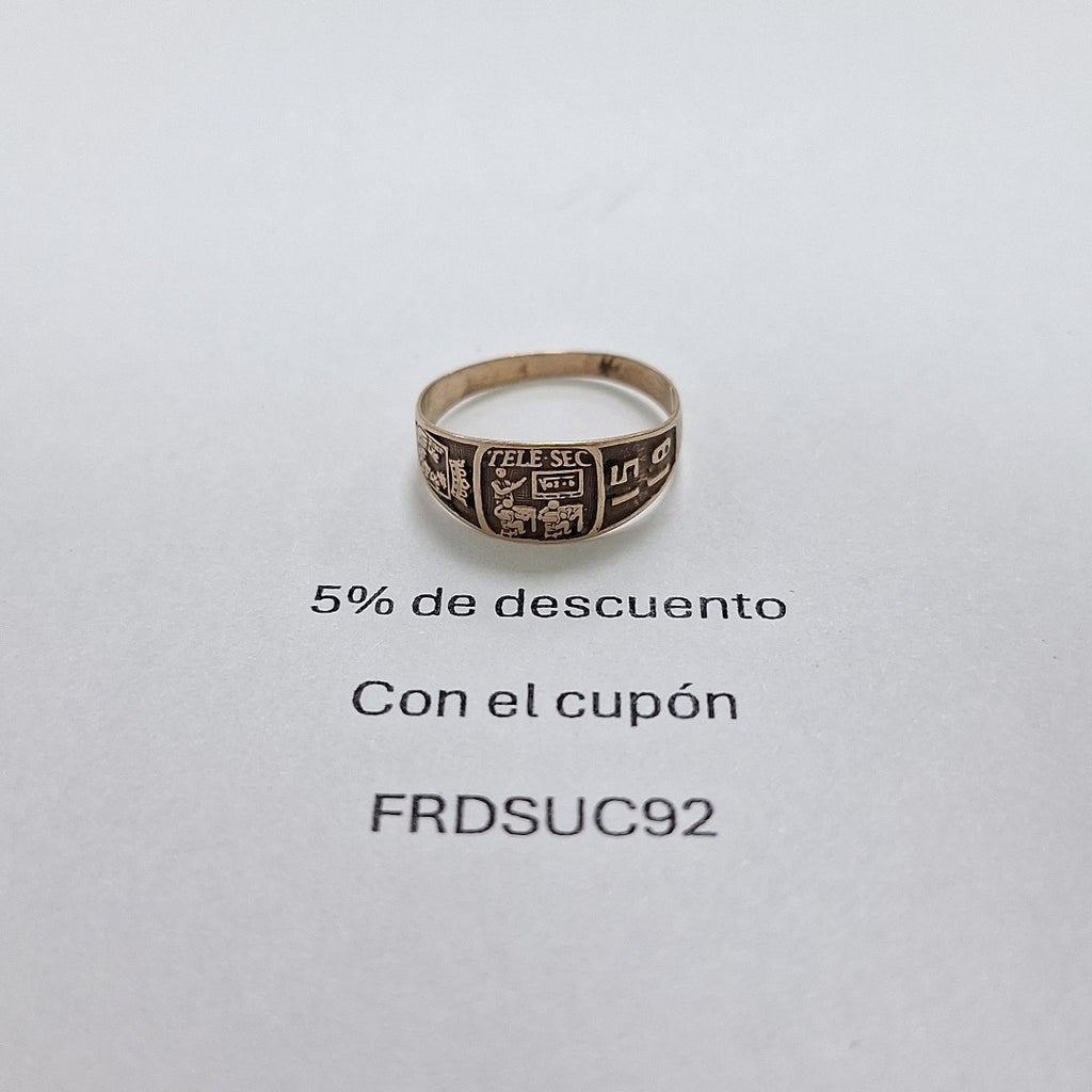 ANILLO DE GRADUACIÓN ORO 8 K 1.2 GRMS (SEMINUEVO)