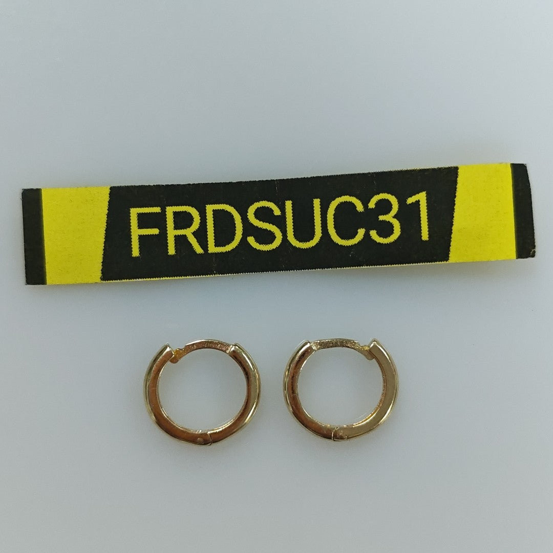 ARETES HUGGIES LISAS 14K 1.2 GR (NUEVO)