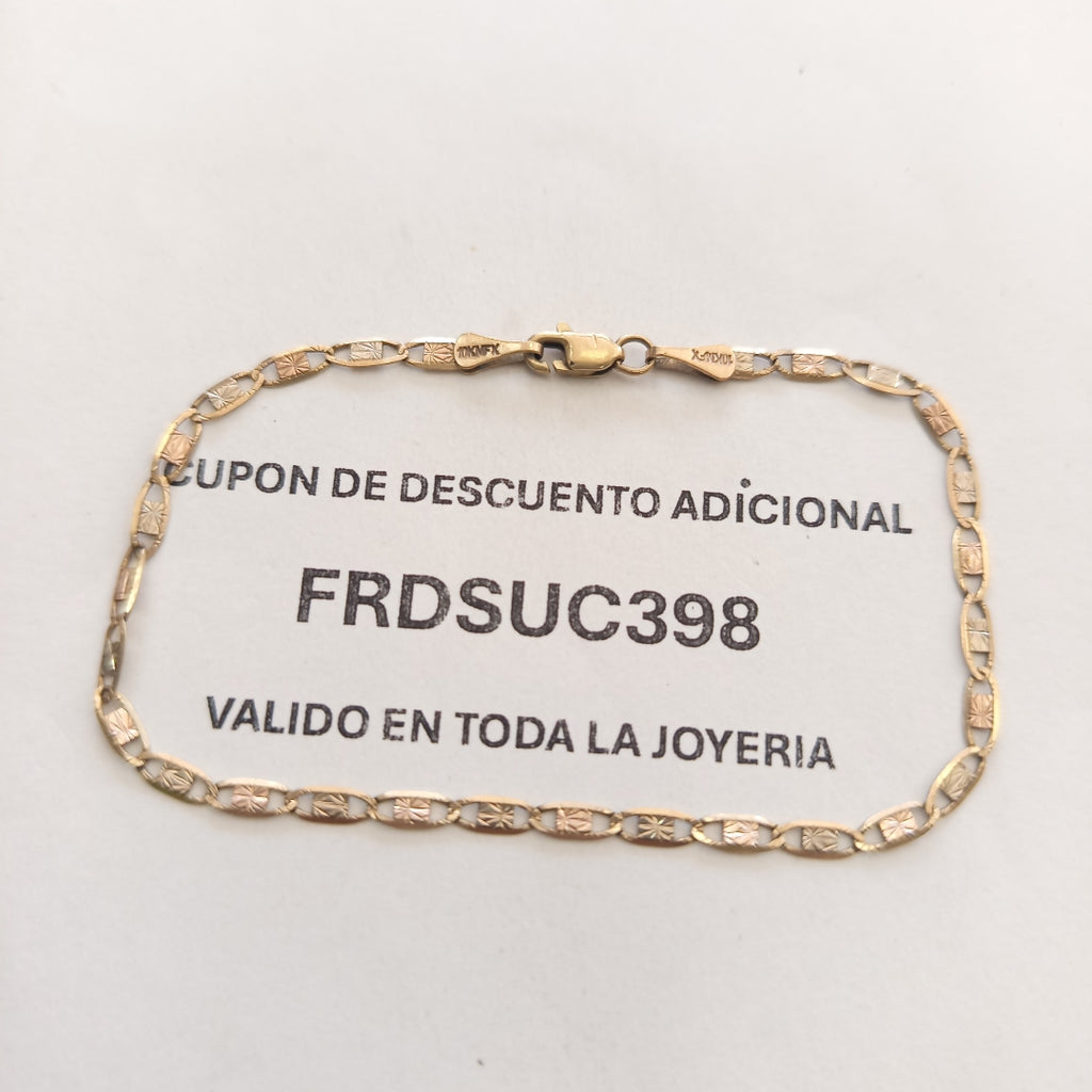 PULSERA ORO, ORO COMBINADO 10 K 2.1 GRMS (SEMINUEVO)