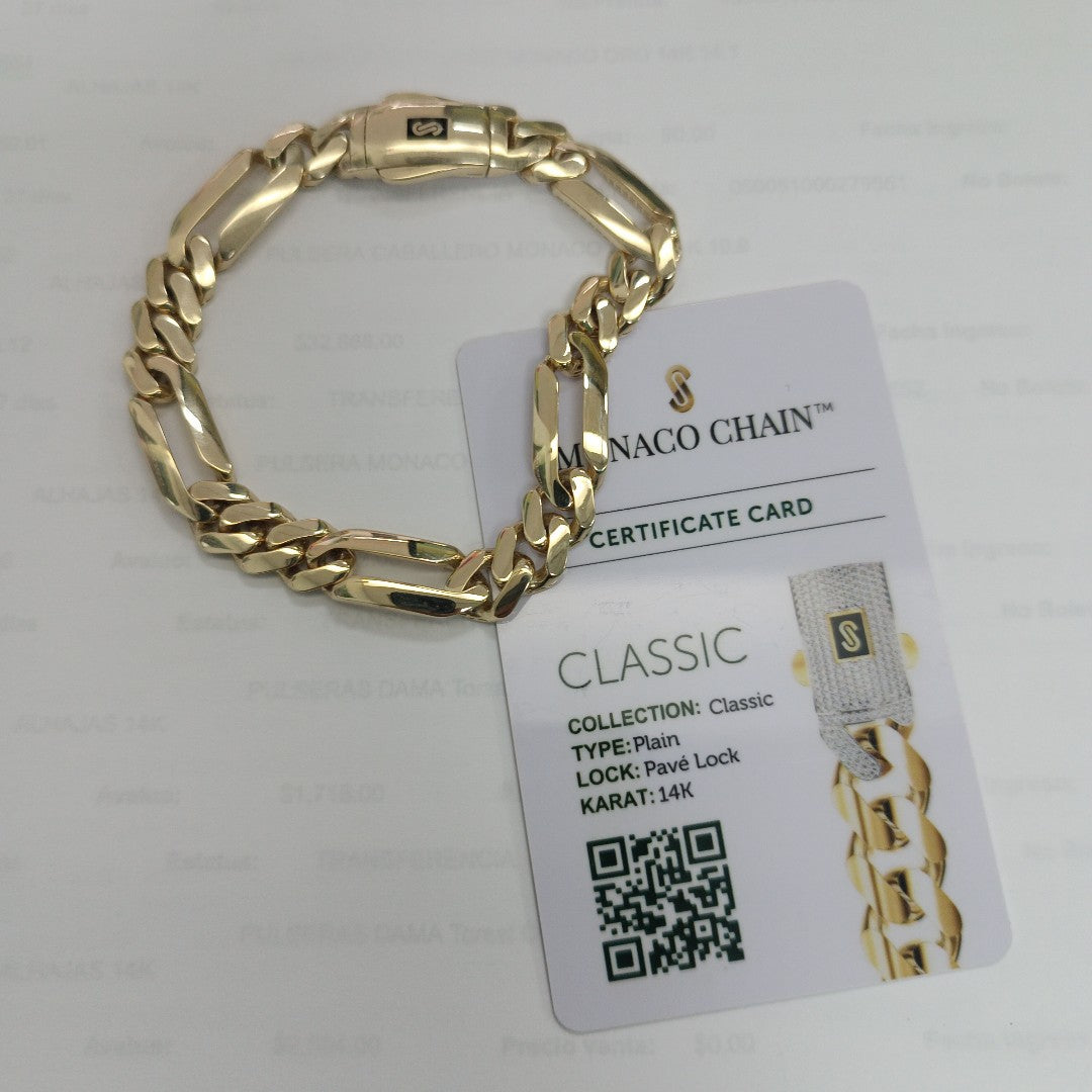 PULSERA CABALLERO MONACO ORO 14K 14.1 (NUEVO)