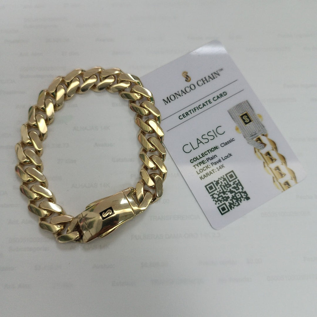 PULSERA CABALLERO MONACO ORO 14K 23.1 (NUEVO)