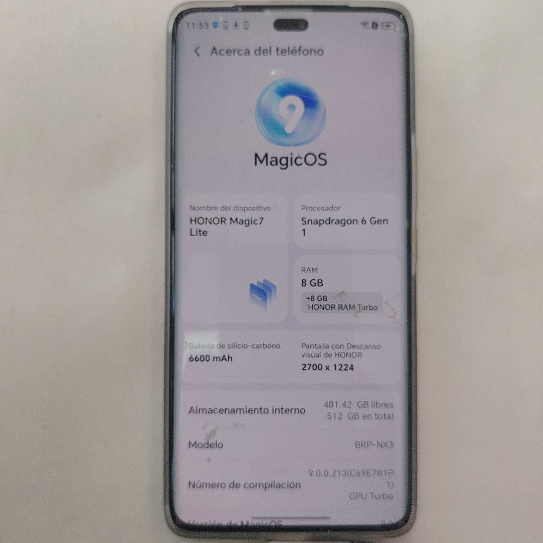 CELULAR HONOR MAGIC 7 LITE BRP-NX3 (2025) 512 GB 8 GB RAM (SEMINUEVO)