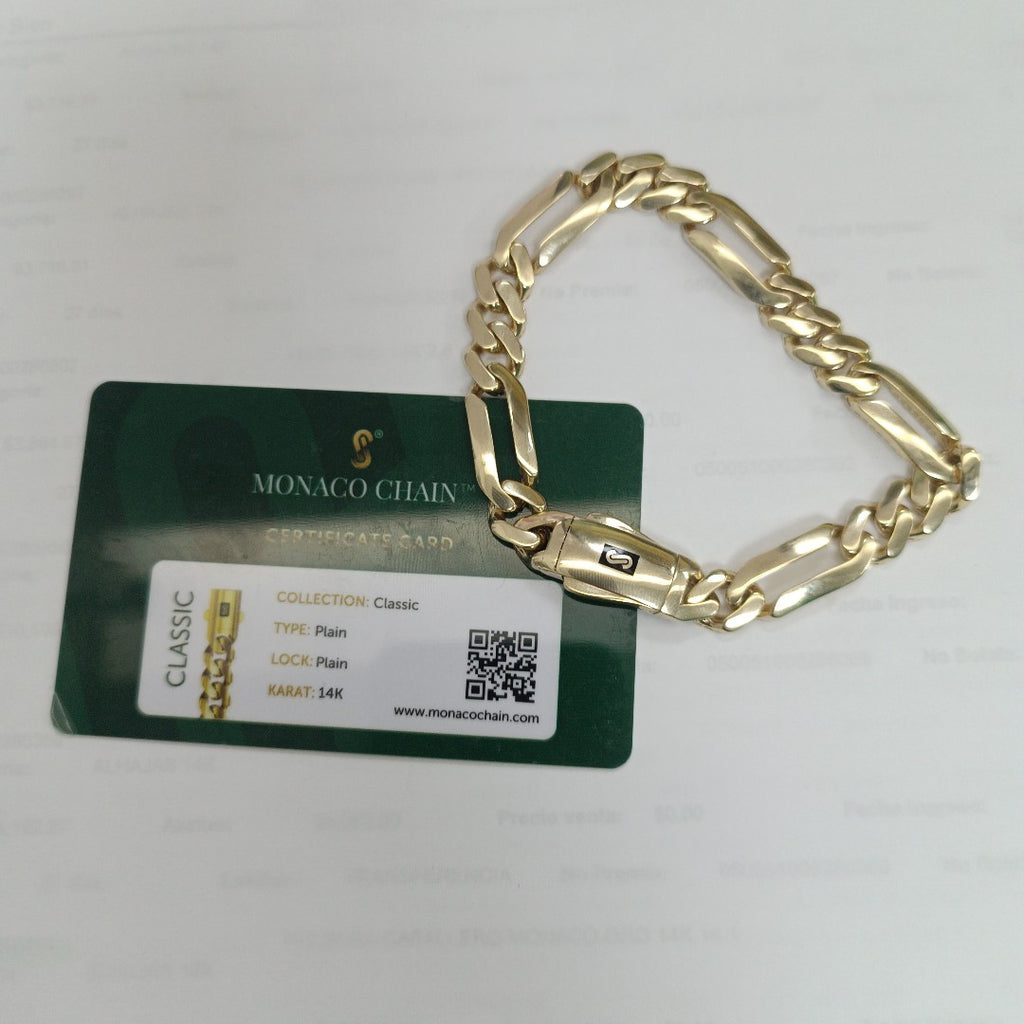 PULSERA CABALLERO MONACO ORO 14K 14.1 (NUEVO)