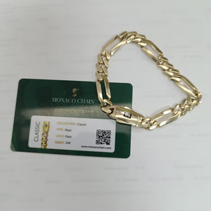 PULSERA CABALLERO MONACO ORO 14K 14.1 (NUEVO)